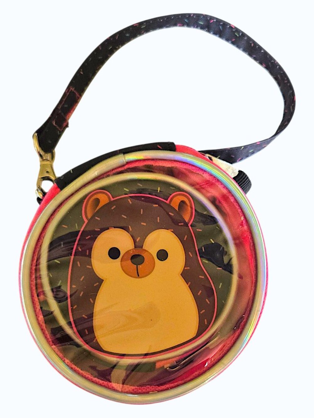 Squishmallows Hans Hedgehog Round Wrist Wallet Set with Sprinkle Pouch Strap